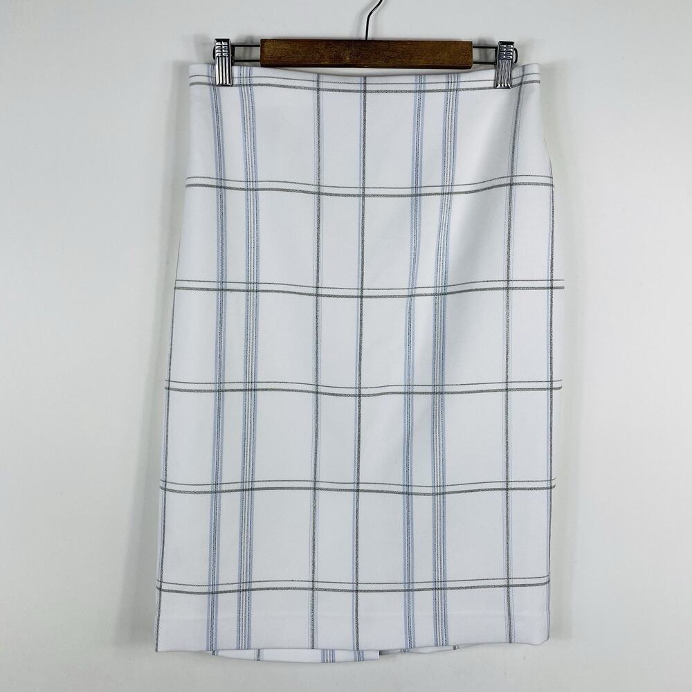 White House Black Market Pencil Skirt 6 Plaid Straight Career Business White